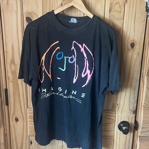 Vintage Single Stitch 1988 imagine John Lennon Black Graphic Tee